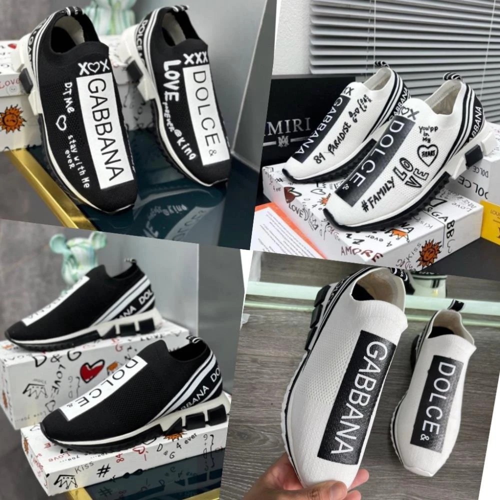 Giày lười Dolce hoạ tiết DG - Giày in chữ DG cực chất-Giày lười thời trang nam cao cấp Black_sneaker