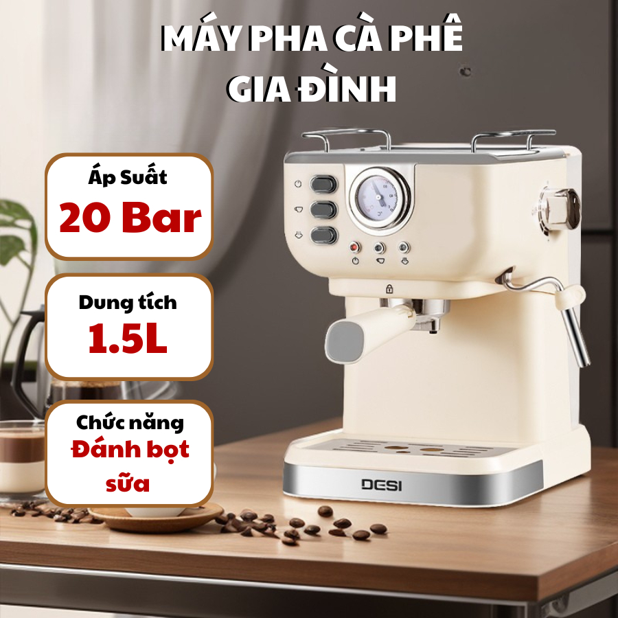  Máy Pha Cà Phê Espresso Tự Động 3120  Áp Suất 20 Bar Máy Pha Cà Phê Mini Tạo Bọt Sữa Dành cho Gia Đình Văn Phòng 
