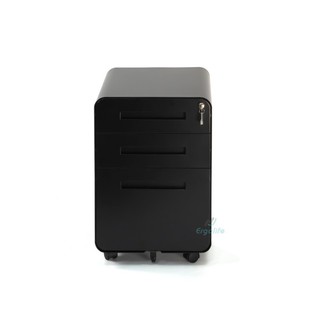 Tủ di động Cabinet 3 ngăn có khóa, bánh xe di chuyển, góc bo cong tinh tế Ergolife Erm-01