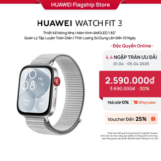 [LIVESTREAM] HUAWEI WATCH FIT 3 Xám (Nylon) bản NFC | Thiết Kế Mỏng Nhẹ | Màn Hình AMOLED 1.82"| NFC