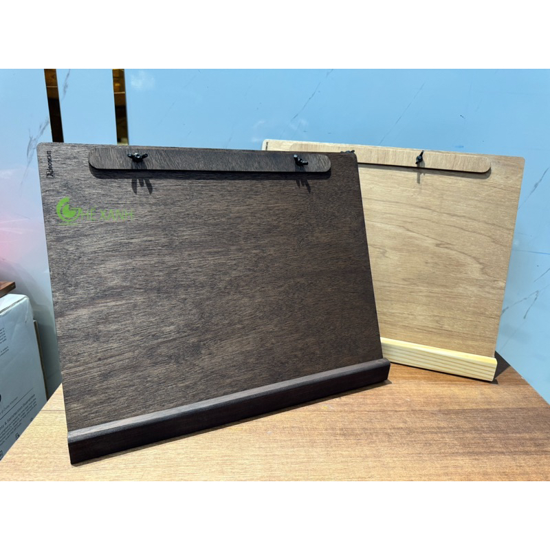 Bảng menu A3 gỗ để bàn bằng Plywood phủ veneer - ( Free khắc logo) - GHEXANH