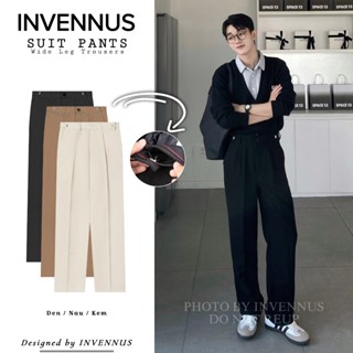 308 - Quần tây ống rộng INVENNUS, Cạp điều chỉnh - Smart Pants - Sidetab, quần âu ống suông phong cách Hàn
