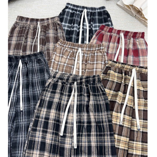 Quần nữ kẻ sọc caro ống xuông mềm mát trẻ trung_New