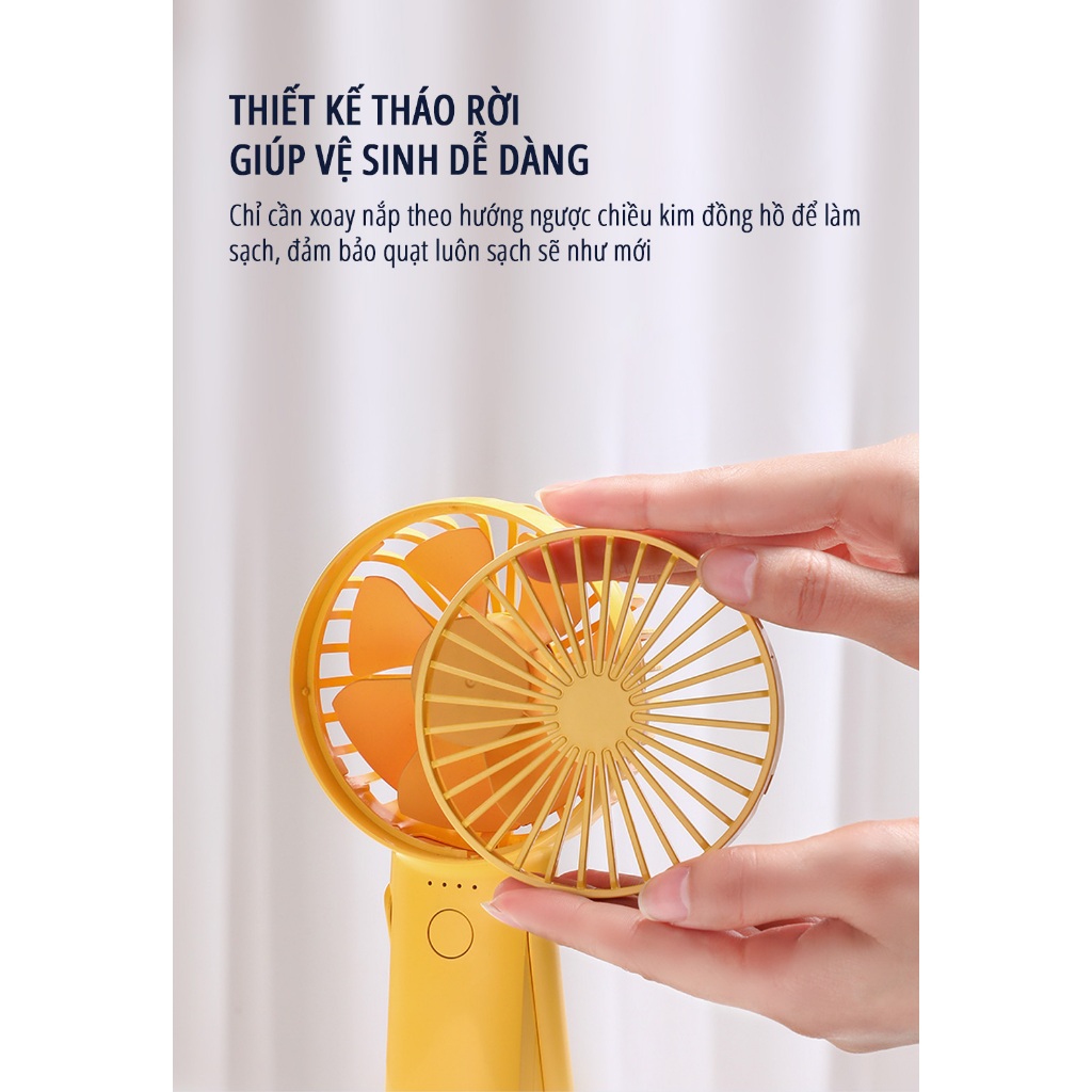 Quạt cầm tay milife Y2 pin 12 tiếng, Cánh quạt 7 cánh, 3 tốc độ tùy chỉnh | BigBuy360 - bigbuy360.vn