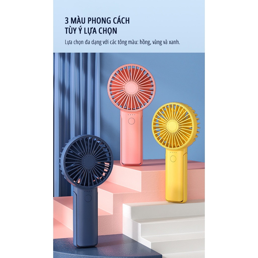 Quạt cầm tay milife Y2 pin 12 tiếng, Cánh quạt 7 cánh, 3 tốc độ tùy chỉnh | BigBuy360 - bigbuy360.vn
