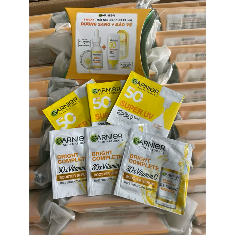 6 gói mẫu thử 1.5ml vitamin c và chống nắng Garnier