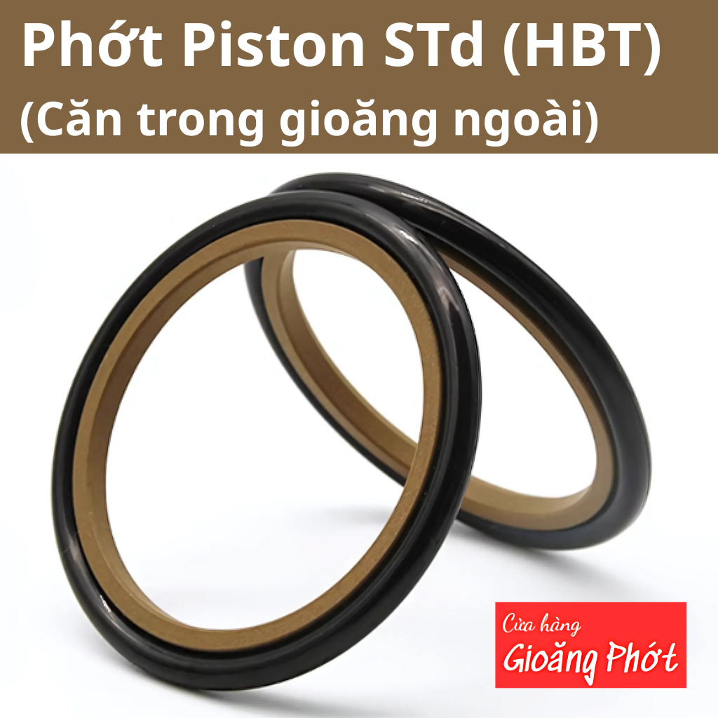 (1-2 cái) Phớt giảm áp STd (HBT), Căn trong gioăng ngoài, Phớt dùng cho ty xy lanh thủy lực