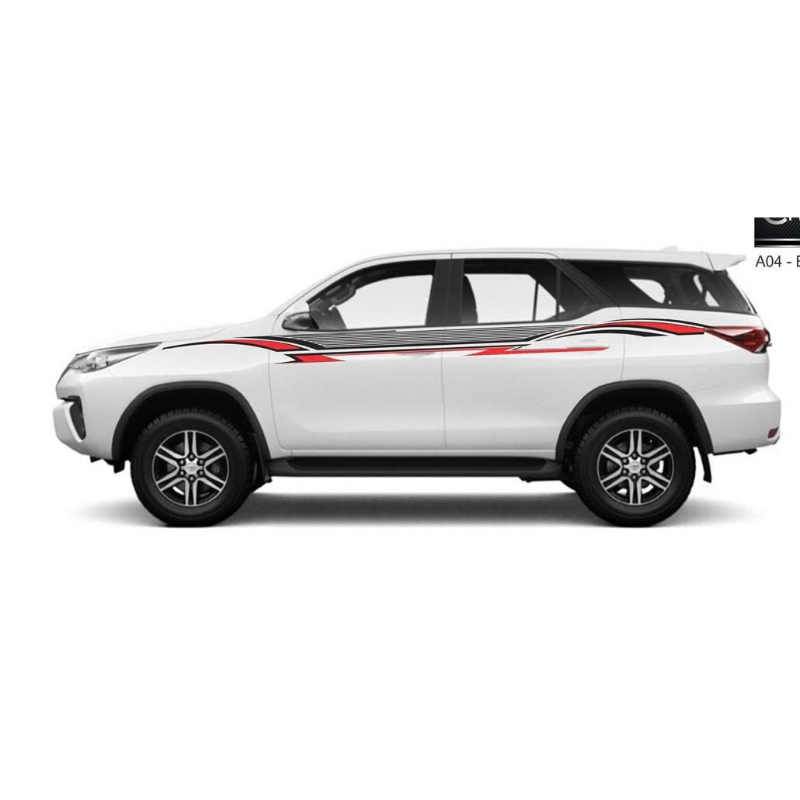 TEM Toyota Fortuner Toyota Tem Ô Tô 2 bên sườn Toyota Cực Chất, Hàng 3 Lớp Chất Lượng Cao ,Team Deca
