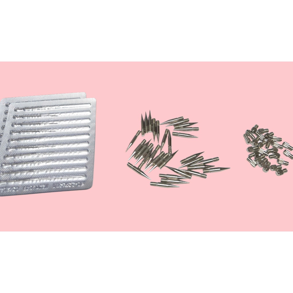Phụ Kiện Thay Thế Cho Máy Đốt Nốt Ruồi – Kim To, Kim Nhỏ (Vỉ 10 Cây) & Ốc Luồn Kim