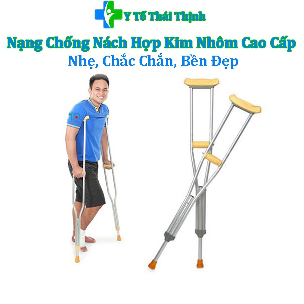 Nạng Chống Nách Hợp Kim Nhôm Cao Cấp Nhẹ, Chắc Chắn, Bền Đẹp