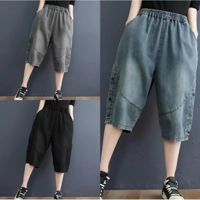 Star Shop [ BigSize ] Quần Bò Jean Ngố Baggy Cạp Chun, Lưng Cao Chất Mềm Mịn