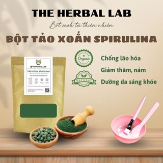 [THE HERBAL LAB] Bột Tảo xoắn Spirulina nguyên chất HANDMADE + tặng bộ dụng cụ đắp mặt