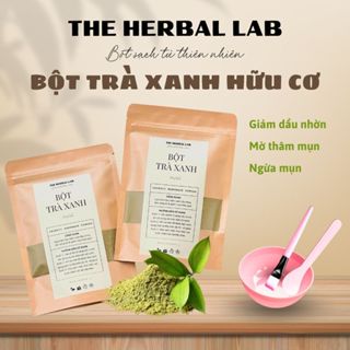 [THE HERBAL LAB] Bột Trà xanh nguyên chất HANDMADE + tặng bộ dụng cụ đắp mặt