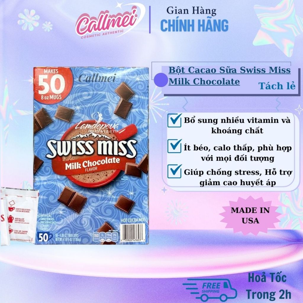 Sữa Bột Uống Cacao Swiss Miss Milk Chocolate Mỹ - Tách Lẻ