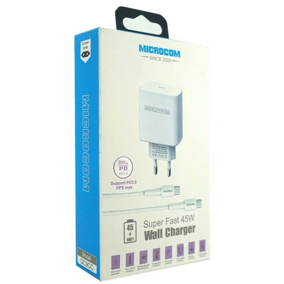 Bộ sạc MICROCOM QC9CC sạc nhanh 45W- BH 12 tháng