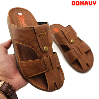 Dép Nam Quai Rọ Da DONAVY Cao Cấp, Thiết Kế Đính Khuy Cực Kỳ Bắt Mắt, May Đế Chắc Chắn Bao Đi Mưa D.RS