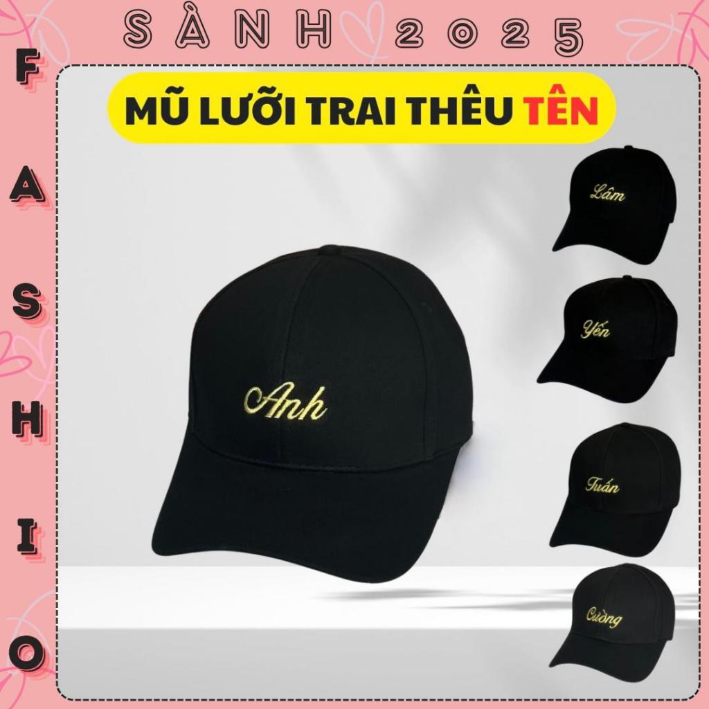 [Tên Có Sẵn] Mũ lưỡi trai thêu tổng hợp Tên cao cấp chất kaki form unisex nam nữ Sành Fashion