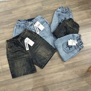  TIENSTYLE - Quần ngố Jean nữ lưng chun thêu nơ thêu thỏ rách cào cá tính lưng cao Bigsize 