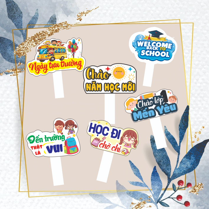 [HASHTAG LỚP HỌC 2] Hashtag, Bảng cầm tay CHÀO NĂM HỌC MỚI, check in khai giảng, trường lớp, kỷ yếu