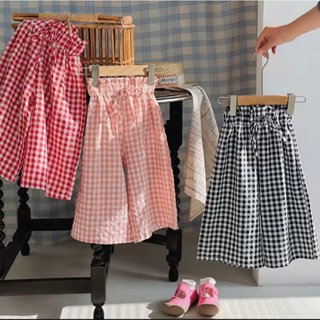 8-40KG Quần Cạp Cao Ống Loe Caro Chất Kate Cotton Cho Bé Gái, Mềm Mát Mẻ Thời Trang