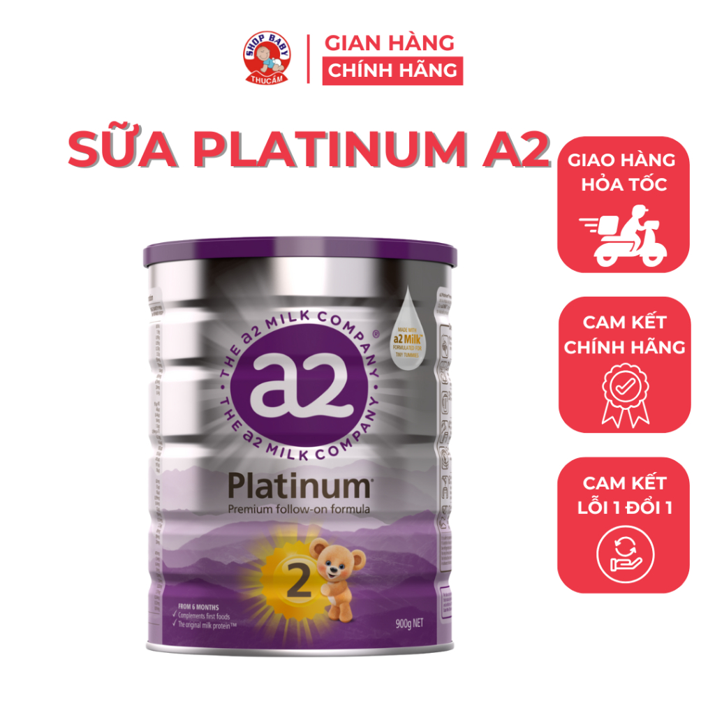 Sữa A2 Platinum số 1, 2, 3, 4 bổ sung dinh dưỡng cho bé hộp 900g - Baby Thu Cầm