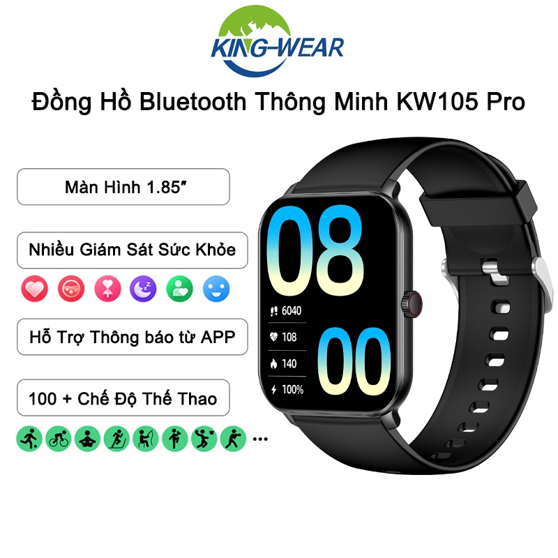 Đồng Hồ Bluetooth Thông Minh KINGWEAR KW105 Pro Theo Dõi Nhịp Tim Và Huyết Áp