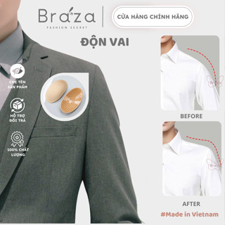 Bộ 2 Miếng Độn Vai Dành Cho Nam Nữ Nâng Tự Nhiên Tạo Góc Khi Mặc Áo Thun Gile Vest Cao Cấp Braza