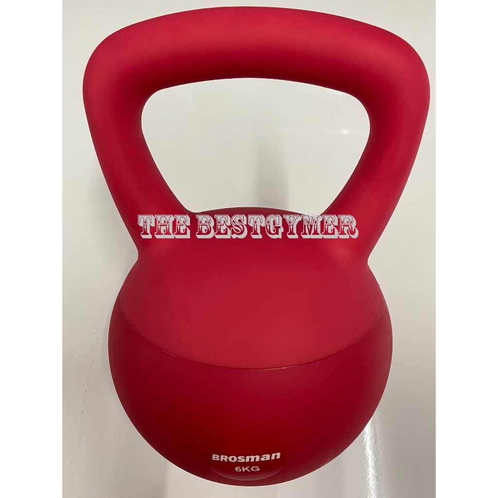 TẠ ẤM 6KG CAO SU MỀM BROSMAN CAO CẤP / TẠ BÌNH VÔI CAO SU MỀM 6KG BROSMAN NHẬP KHẨU MÀU ĐỎ