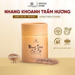  Nhang khoanh trầm hương xông nhà tẩy uế trừ tà Thiên Mộc Hương hộp 40 khoanh hương trầm dịu ngọt 