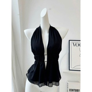 Áo yếm bozip hở lưng cột dây sau , trước xẻ khe ngực cực hot