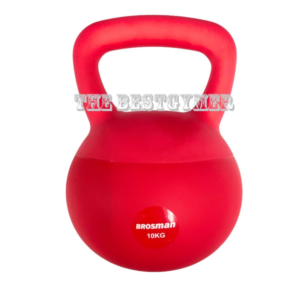 TẠ ẤM 10KG CAO SU MỀM BROSMAN CAO CẤP / TẠ BÌNH VÔI CAO SU MỀM 10KG BROSMAN NHẬP KHẨU MÀU ĐỎ