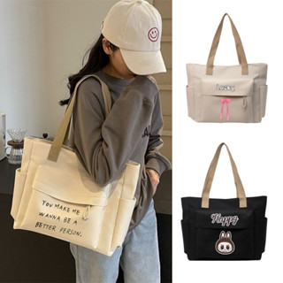 Túi xách vải 2 lớp Túi tote canvas có khoá dung tích lớn túi vải nữ sinh viên đựng vừa laptop