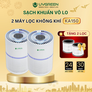[TẶNG LỌC] Combo 2 Máy Lọc Không Khí Diệt Khuẩn UVC LED UVGREEN KA150 15m2 - UVC LED, Lõi Lọc HEPA H13
