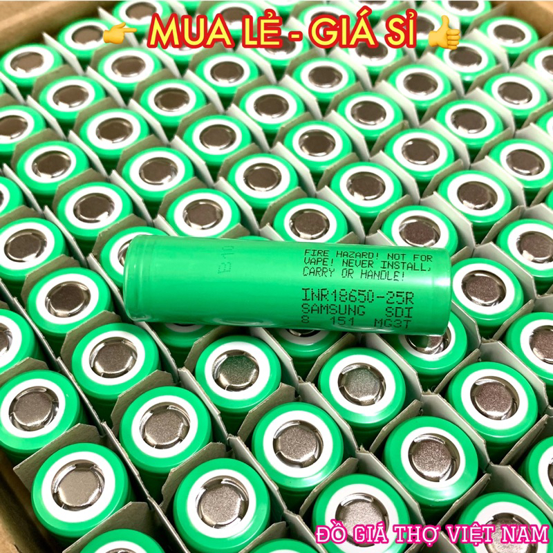 [ĐGTVN] Cell SS 25R 18650 DL 2.500mAh xả 25A - New (3.7V)
