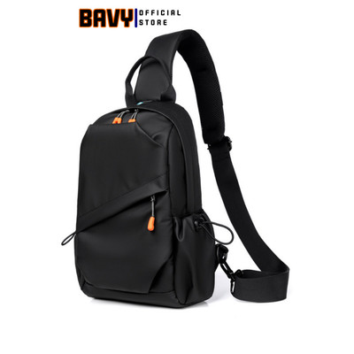 Balo đeo chéo nam chống nước thời trang Ba Vy FASHION cao cấp màu đen nhiều ngăn cỡ lớn chống trộm TĐC08D