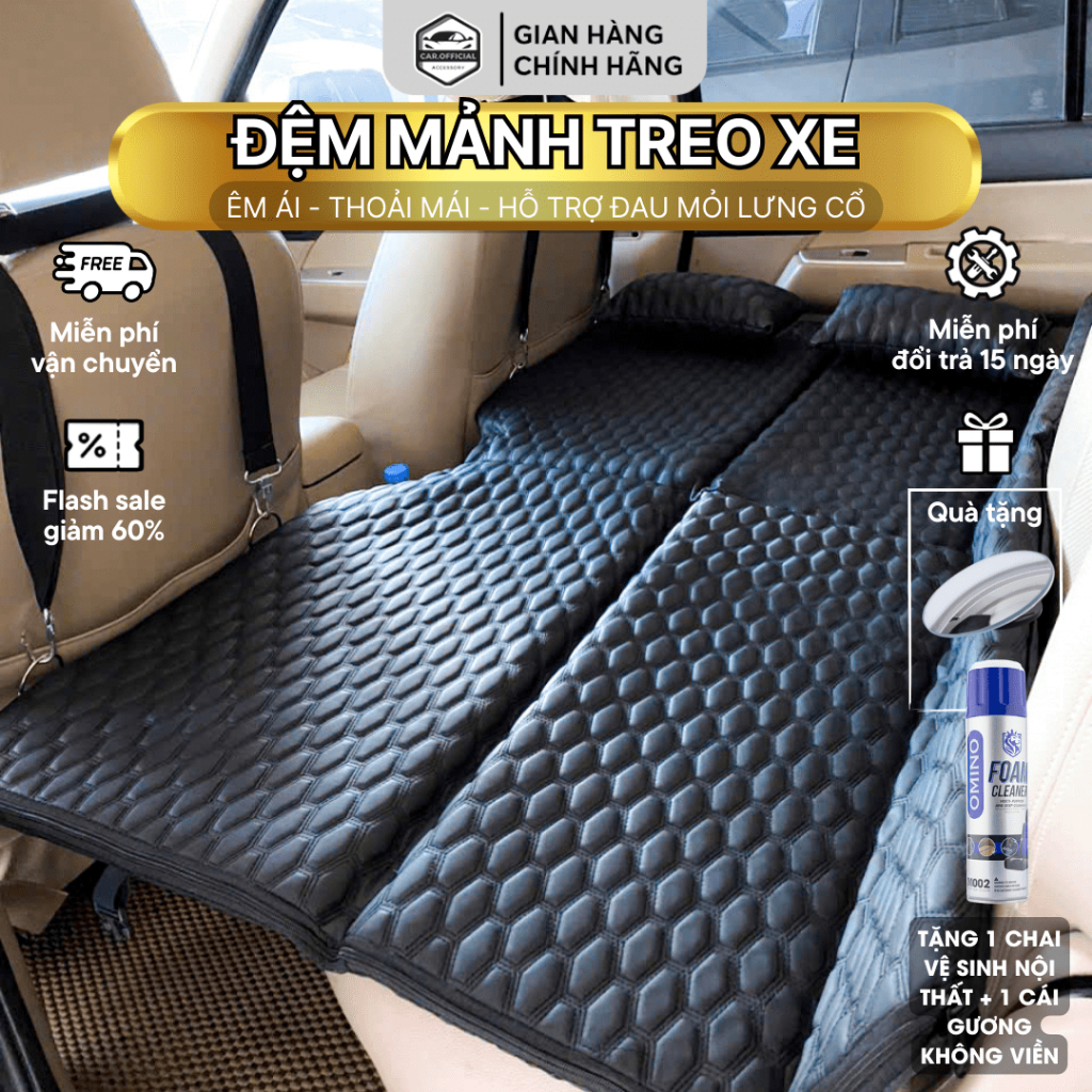 Đệm ô tô ghế sau chất da cao cấp Car.official, Nệm ô tô dạng treo không cần bơm hơi, độ bền vượt trội