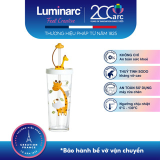 Ly thuỷ tinh đổi màu có nắp Luminarc Lille Scale Giraffe 425ml - LUSCQ3808