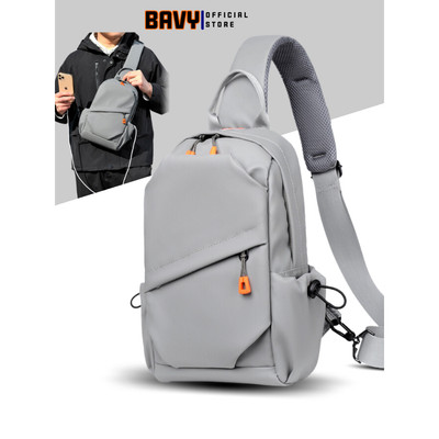 Túi đeo chéo nam Ba Vy FASHION đi chơi du lịch mini màu xám chống nước chống trộm TĐC08C