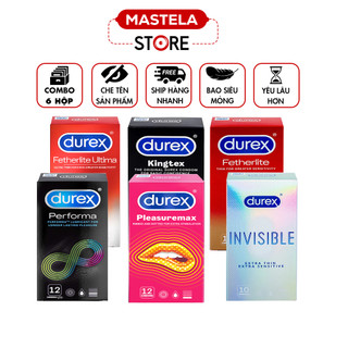  Combo Bao Cao Su Durex  Invisible + Kingtex + Performa + Fetherlite Ultima + Pleasuremax + Jeans + Fetherlite  