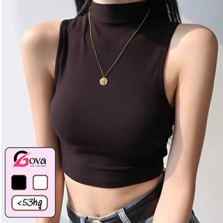  Áo Ba Lỗ Cổ Lọ 2 Màu Đen Trắng Áo Croptop 3 Lỗ Cổ Cao Vải Thun Gân Mát Mẻ Siêu Xinh Cho Nữ GOVA CR8 