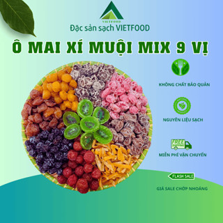  Hộp 500g Ô mai Xí muội mix 9 vị VIETFOOD chua ngọt mặn siêu ngon - Loại Đặc Biệt 