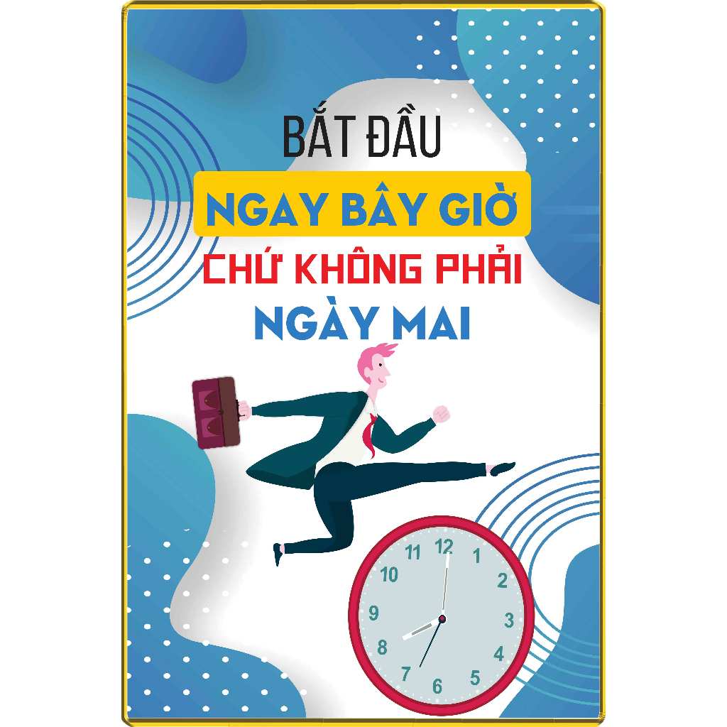 Tranh Động Lực trang trí văn phòng, công ty 26-50 tráng gương 3D, bo viền cao cấp - TranhViet