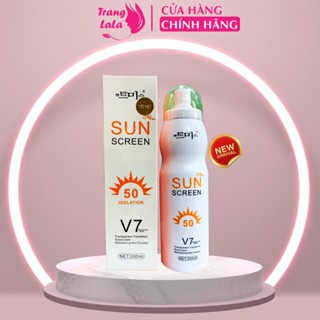 Xịt Chống Nắng Sun Screen V7 Hàn Quốc SPF50+ PA +++ 200ml, Kem Chống Nắng Trắng Da Toàn Thân, Xịt Chống Nắng Nâng Tone