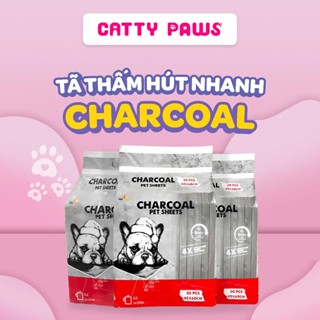 Tã lót chuồng và khay vệ sinh cho chó mèo CHARCOAL than hoạt tính, tã lót chuồng khử mùi, siêu thấm hút 2 size S, M