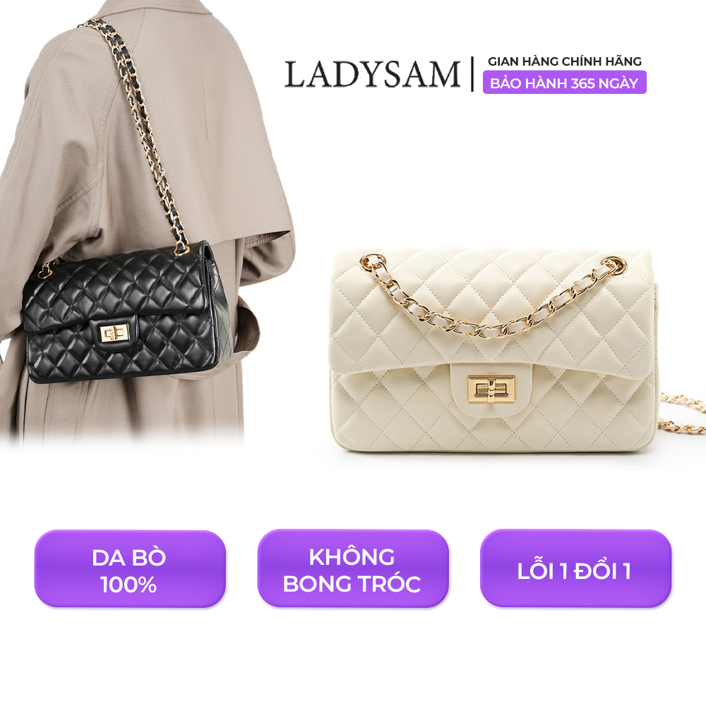 Túi Xách Nữ Chain Đeo Chéo Đeo Vai Vân Trám Dập Nổi Cho Nàng Đi Tiệc Đi Chơi Size 23 LADYSAM LDS2382