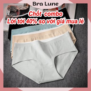 Set 5 Quần lót nữ cotton co dãn thấm hút BRALUNE , Combo 5 quần chíp nữ kháng khuẩn không lộ viền