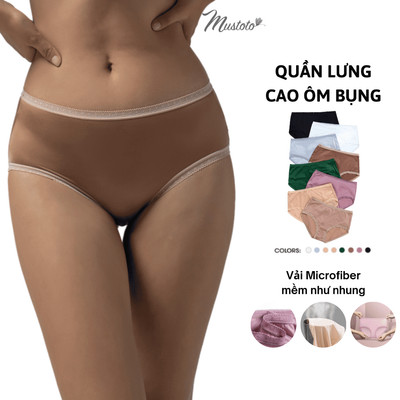 MUSTOTO Quần Lót Nữ Lưng Cao Viền Ren Mềm Mịn Siêu Thoải Mái (MQ31)