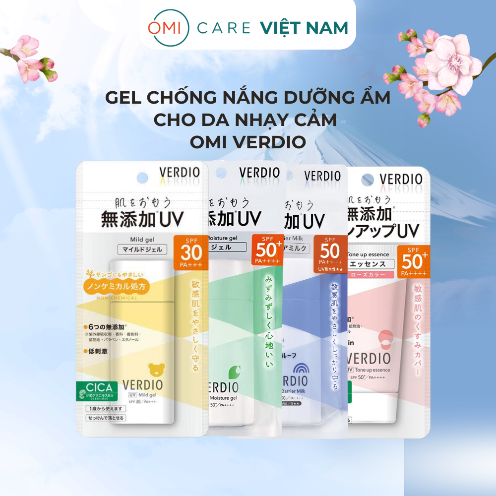 Kem Chống Nắng, Tinh Chất Chống Nắng Dưỡng Da Nâng Tone Sáng Hồng Omi Verdio Nhật Bản Dịu Nhẹ Cho Da Nhạy Cảm