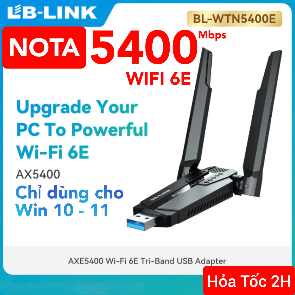 [Hỏa Tốc] USB Thu WiFi 1300 mbps 2 râu nâng cấp WiFi lên 5G cho pc laptop loại pro wifi 6 hút wifi mạnh giúp thu tốt hơn | BigBuy360 - bigbuy360.vn