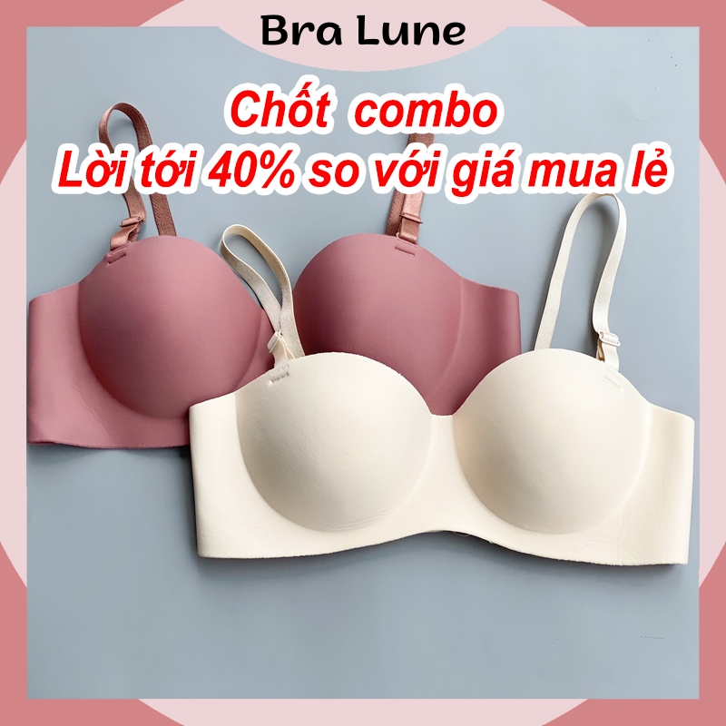 Áo ngực nữ đúc su nâng ngực đệm bàn tay BRALUNE, áo lót nữ đệm dày tạo khe tôn vòng 1 mã 65